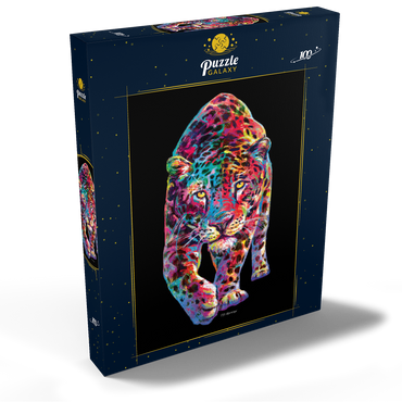 Darstellung des Puzzle Motivs Curious Tiger 100 Puzzle Schachtel Ansicht2