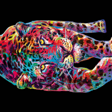 Darstellung des Puzzle Motivs Curious Tiger 100 Puzzle 3D Modell