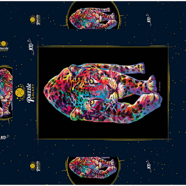 Darstellung des Puzzle Motivs Curious Tiger 100 Puzzle Schachtel 3D Modell