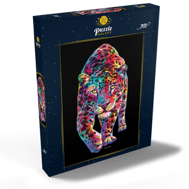 Darstellung des Puzzle Motivs Curious Tiger 200 Puzzle Schachtel Ansicht2