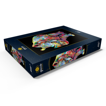 Darstellung des Puzzle Motivs Hippo Love 1000 Puzzle Schachtel Ansicht1