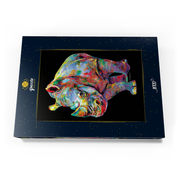 Darstellung des Puzzle Motivs Hippo Love 1000 Puzzle Schachtel Ansicht3