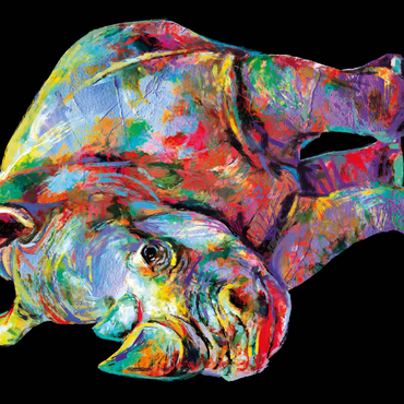 Darstellung des Puzzle Motivs Hippo Love 1000 Puzzle 3D Modell