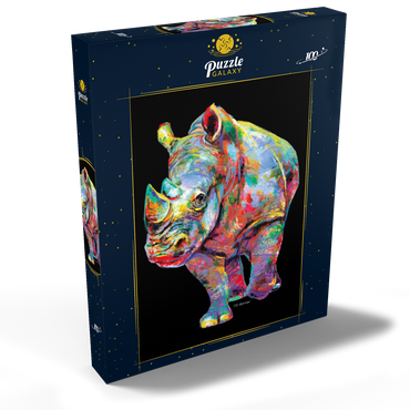 Darstellung des Puzzle Motivs Hippo Love 100 Puzzle Schachtel Ansicht2