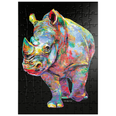 Darstellung des Puzzle Motivs puzzleplate Hippo Love 100 Puzzle