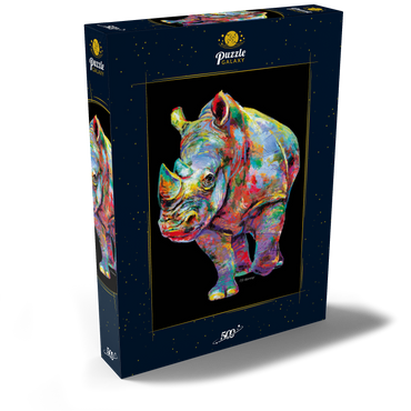 Darstellung des Puzzle Motivs Hippo Love 500 Puzzle Schachtel Ansicht2