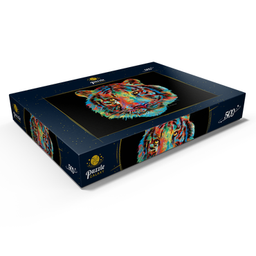 Darstellung des Puzzle Motivs Tiger Head 500 Puzzle Schachtel Ansicht1