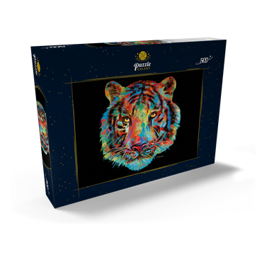 Darstellung des Puzzle Motivs Tiger Head 500 Puzzle Schachtel Ansicht2