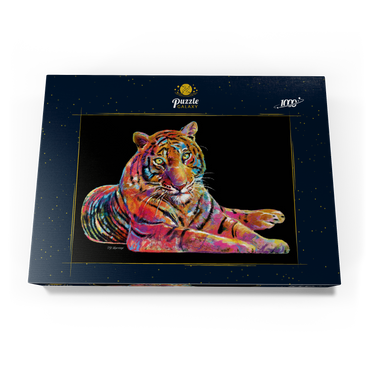 Darstellung des Puzzle Motivs Laying Tiger 1000 Puzzle Schachtel Ansicht3