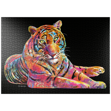 Darstellung des Puzzle Motivs puzzleplate Laying Tiger 1000 Puzzle