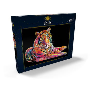 Darstellung des Puzzle Motivs Laying Tiger 100 Puzzle Schachtel Ansicht2