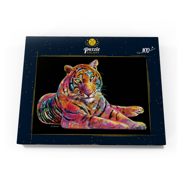 Darstellung des Puzzle Motivs Laying Tiger 100 Puzzle Schachtel Ansicht3