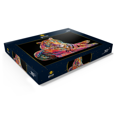 Darstellung des Puzzle Motivs Laying Tiger 200 Puzzle Schachtel Ansicht1