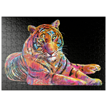 Darstellung des Puzzle Motivs puzzleplate Laying Tiger 200 Puzzle