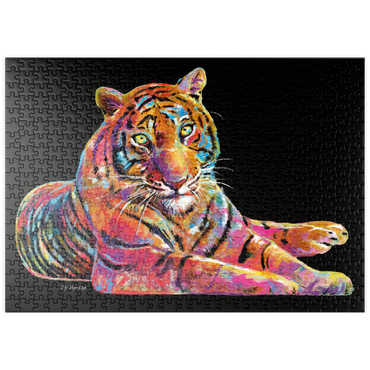 Darstellung des Puzzle Motivs puzzleplate Laying Tiger 500 Puzzle