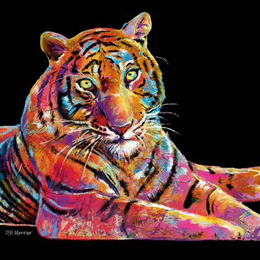 Darstellung des Puzzle Motivs Laying Tiger 500 Puzzle 3D Modell