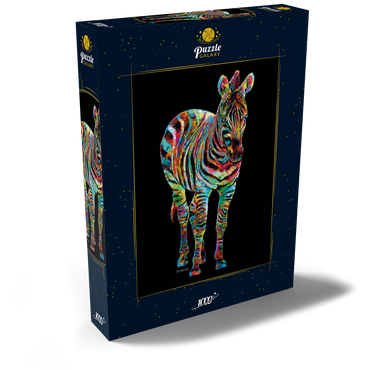 Darstellung des Puzzle Motivs Colorful Zebra 1000 Puzzle Schachtel Ansicht2
