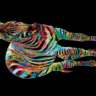 Darstellung des Puzzle Motivs Colorful Zebra 1000 Puzzle 3D Modell