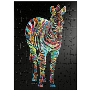 Darstellung des Puzzle Motivs puzzleplate Colorful Zebra 100 Puzzle