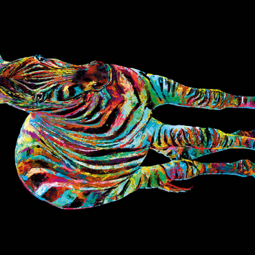 Darstellung des Puzzle Motivs Colorful Zebra 200 Puzzle 3D Modell