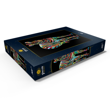 Darstellung des Puzzle Motivs Colorful Zebra 500 Puzzle Schachtel Ansicht1