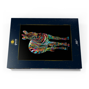 Darstellung des Puzzle Motivs Colorful Zebra 500 Puzzle Schachtel Ansicht3