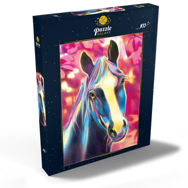 Darstellung des Puzzle Motivs Black Stallion 100 Puzzle Schachtel Ansicht2