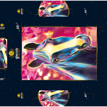 Darstellung des Puzzle Motivs Black Stallion 100 Puzzle Schachtel 3D Modell