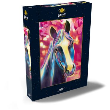 Darstellung des Puzzle Motivs Black Stallion 500 Puzzle Schachtel Ansicht2