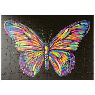 Darstellung des Puzzle Motivs puzzleplate Colorful Butterfly 100 Puzzle