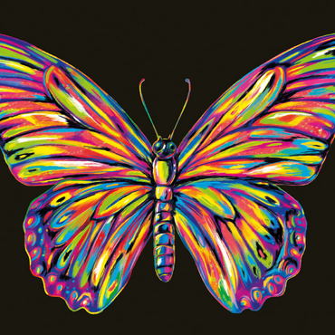 Darstellung des Puzzle Motivs Colorful Butterfly 100 Puzzle 3D Modell