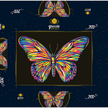 Darstellung des Puzzle Motivs Colorful Butterfly 200 Puzzle Schachtel 3D Modell