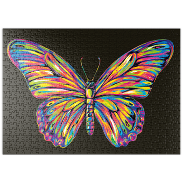 Darstellung des Puzzle Motivs puzzleplate Colorful Butterfly 500 Puzzle