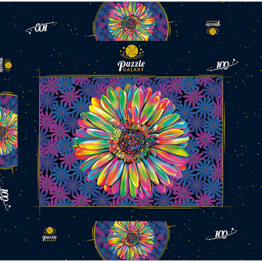 Darstellung des Puzzle Motivs Gerber Daisy 100 Puzzle Schachtel 3D Modell