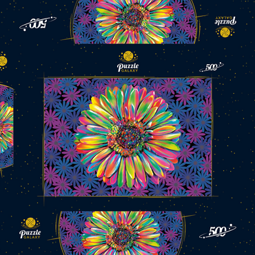 Darstellung des Puzzle Motivs Gerber Daisy 500 Puzzle Schachtel 3D Modell