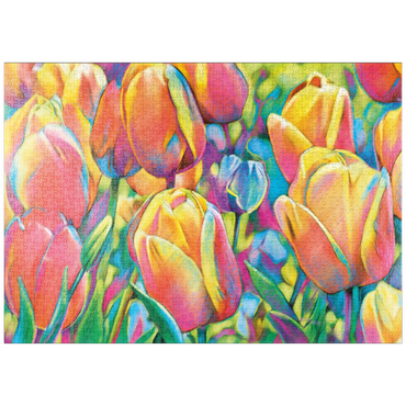 Darstellung des Puzzle Motivs puzzleplate Colorful Tulips 1000 Puzzle