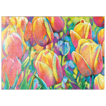Darstellung des Puzzle Motivs puzzleplate Colorful Tulips 100 Puzzle