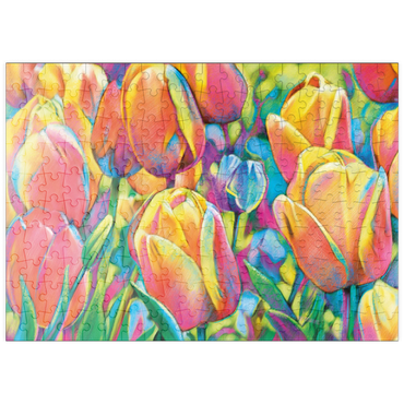 Darstellung des Puzzle Motivs puzzleplate Colorful Tulips 200 Puzzle
