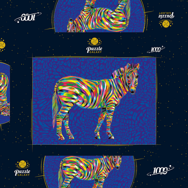 Darstellung des Puzzle Motivs Pop Colors Zebra 1000 Puzzle Schachtel 3D Modell
