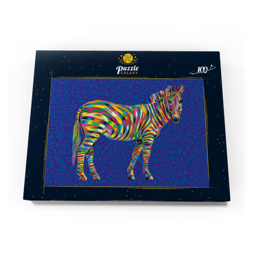 Darstellung des Puzzle Motivs Pop Colors Zebra 100 Puzzle Schachtel Ansicht3