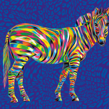 Darstellung des Puzzle Motivs Pop Colors Zebra 200 Puzzle 3D Modell