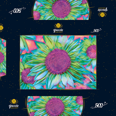 Darstellung des Puzzle Motivs Sunflower 500 Puzzle Schachtel 3D Modell