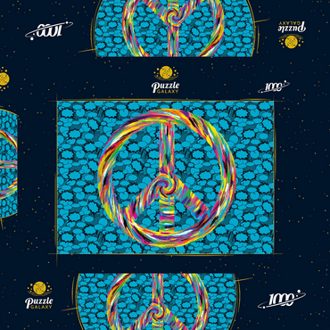 Darstellung des Puzzle Motivs Peace and Love 1000 Puzzle Schachtel 3D Modell