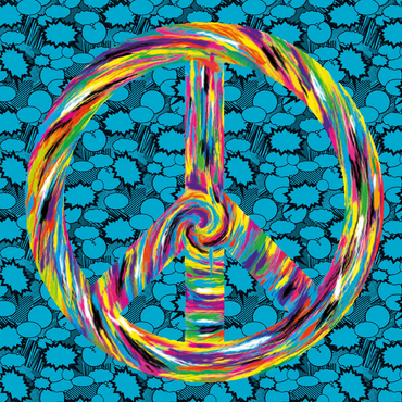 Darstellung des Puzzle Motivs Peace and Love 100 Puzzle 3D Modell