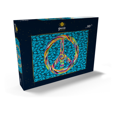 Darstellung des Puzzle Motivs Peace and Love 500 Puzzle Schachtel Ansicht2