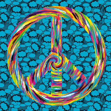 Darstellung des Puzzle Motivs Peace and Love 500 Puzzle 3D Modell