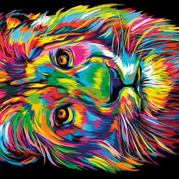 Darstellung des Puzzle Motivs Lion Head 100 Puzzle 3D Modell