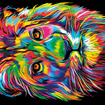 Darstellung des Puzzle Motivs Lion Head 500 Puzzle 3D Modell