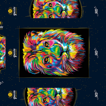 Darstellung des Puzzle Motivs Lion Head 500 Puzzle Schachtel 3D Modell