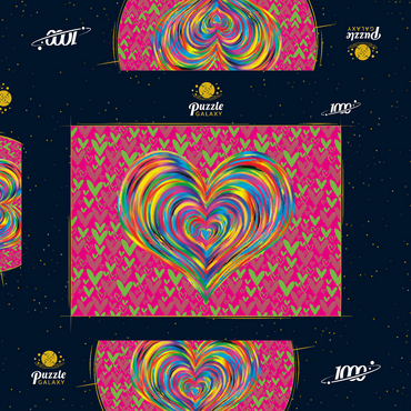 Darstellung des Puzzle Motivs Heart Love 1000 Puzzle Schachtel 3D Modell